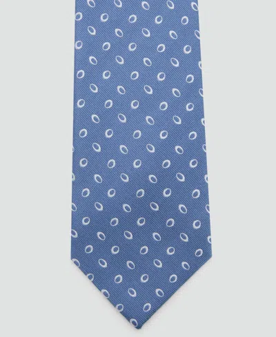 Mango Men's Printed Silk Tie In Blue