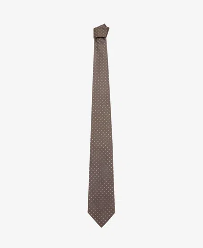 Mango Men's Polka-dot Silk Tie In Brown