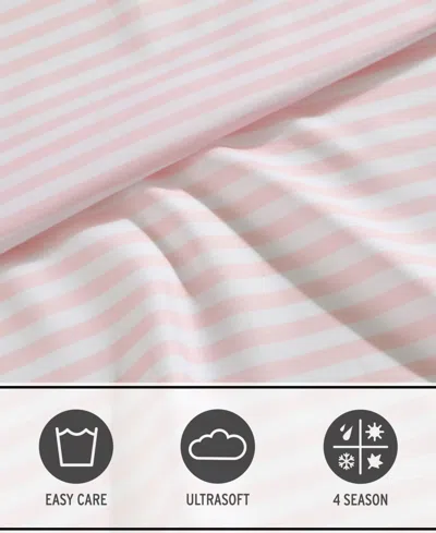 Eddie Bauer Little Stripe Microfiber 3-pc. Sheet Set, Twin In Pink