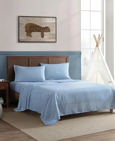 Eddie Bauer Preston Check Microfiber 4-pc. Sheet Set, Full In Blue
