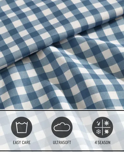 Eddie Bauer Preston Check Microfiber 3-pc. Sheet Set, Twin Xl In Blue