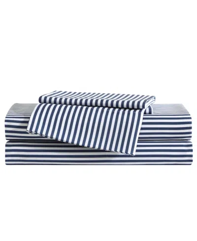 Eddie Bauer Vivid Stripe Microfiber 3-pc. Sheet Set, Twin In Blue