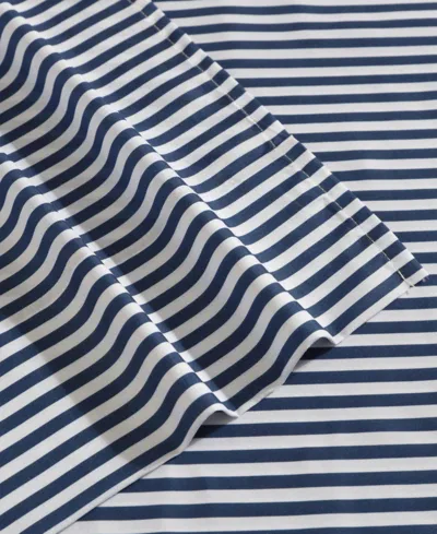 Eddie Bauer Vivid Stripe Microfiber 4-pc. Sheet Set, Queen In Blue