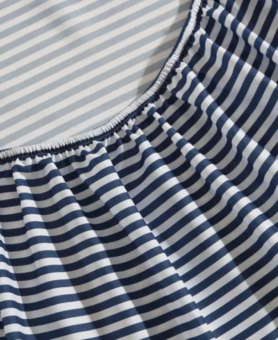 Eddie Bauer Vivid Stripe Microfiber 4-pc. Sheet Set, Queen In Blue
