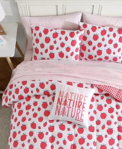 Eddie Bauer Strawberry Field Microfiber 3-pc. Comforter Set, Twin In Pink