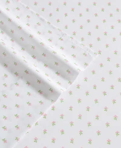 Laura Ashley Wood Violet Microfiber 3-pc. Sheet Set, Twin Xl In White