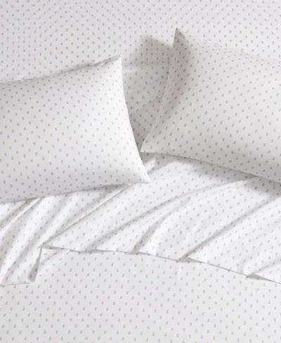 Laura Ashley Wood Violet Microfiber 4-pc. Sheet Set, Full In White