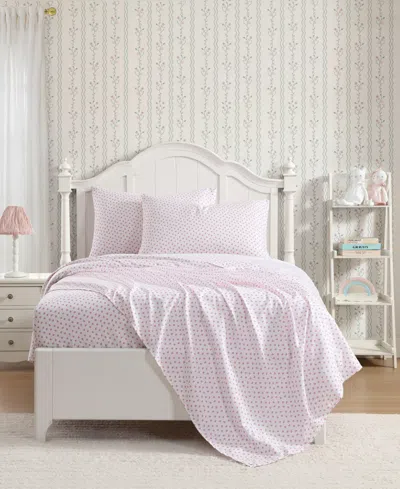 Laura Ashley Sweet Lady Bugs Microfiber 3-pc. Sheet Set, Twin In Pink