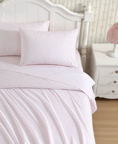 Laura Ashley Sweet Lady Bugs Microfiber 3-pc. Sheet Set, Twin In Pink