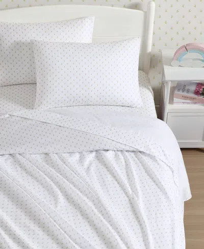 Laura Ashley Wood Violet Microfiber 3-pc. Sheet Set, Twin In White