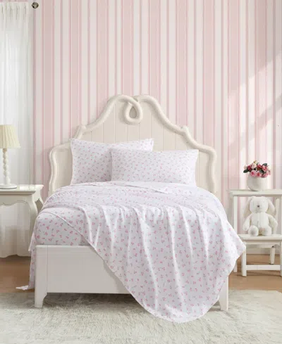 Laura Ashley Busy Bee Microfiber 3-pc. Sheet Set, Twin In Pink