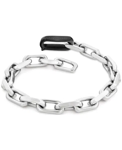 Calvin Klein Men's Sculpted Link Chain Bracelet In Silver