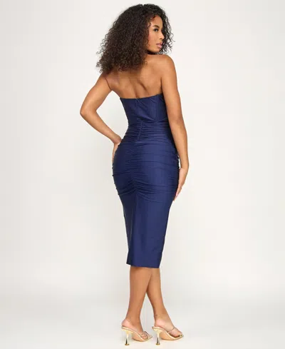 Katia Rae Juniors' Strapless Dress In Blue