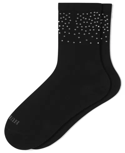 Hue Women's 2-pack Rhinestone Border Crew Socks In Multi