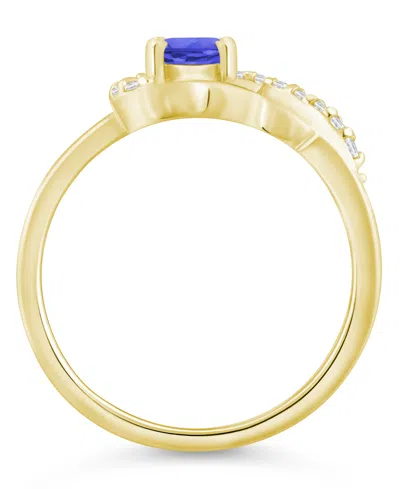 Macy's Gemstone And Diamond Ring (1/6 Ct. T.w.) In 10k White Gold (also In 10k Yellow Gold) In Purple