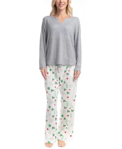 Goodnight Kiss Holiday Pop Up Pj Set In Gray