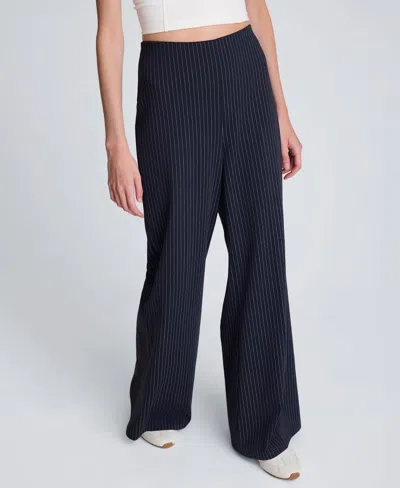 Kenneth Cole High Waist Pull-on Flare Pants In Blue