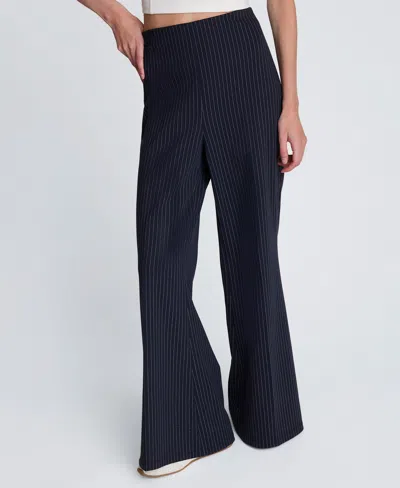 Kenneth Cole High Waist Pull-on Flare Pants In Blue