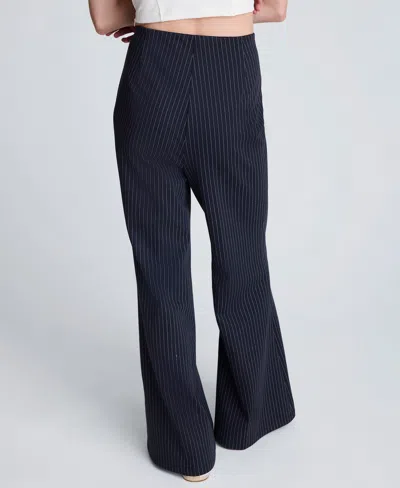 Kenneth Cole High Waist Pull-on Flare Pants In Blue