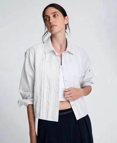 Kenneth Cole Women's Pleat Detail Cropped Jacket In Multi