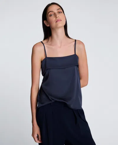 Kenneth Cole Women's Fold-over Sleeveless Camisole Top In Animal Print