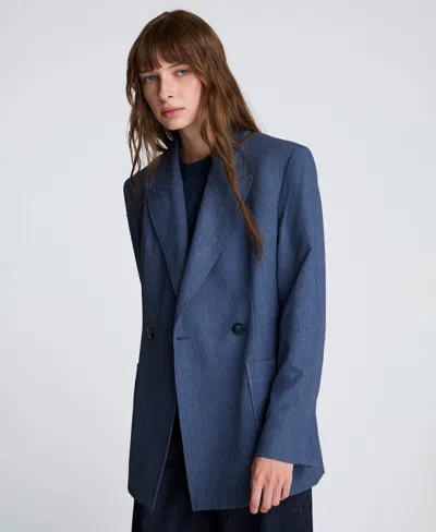 Kenneth Cole Women's Textured Pinstriped Long-sleeve Jacket In Multi