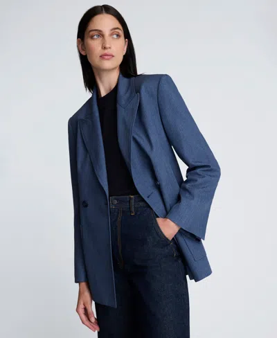 Kenneth Cole Women's Textured Pinstriped Long-sleeve Jacket In Multi