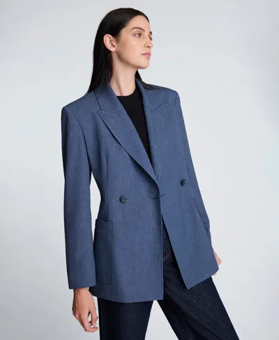 Kenneth Cole Women's Textured Pinstriped Long-sleeve Jacket In Multi