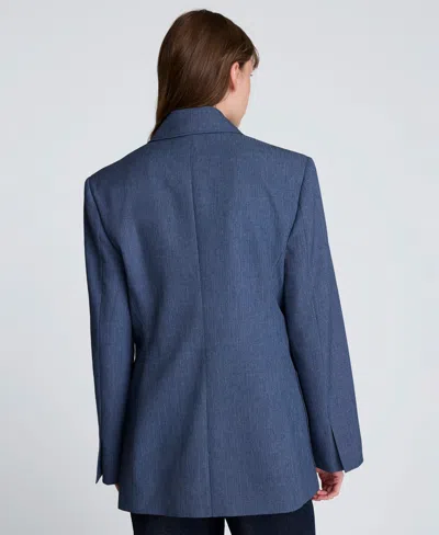 Kenneth Cole Women's Textured Pinstriped Long-sleeve Jacket In Multi