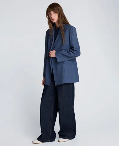 Kenneth Cole Women's Textured Pinstriped Long-sleeve Jacket In Multi