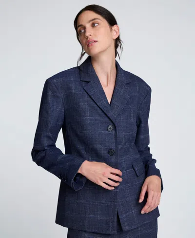 Kenneth Cole Women's Collared Hourglass Jacket In Blue