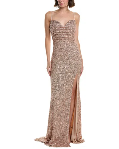 Issue New York Sequin Maxi Dress In Gold