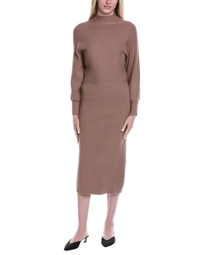 Fate Batwing Midi Sweaterdress In Brown