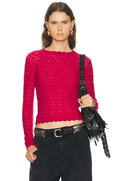 Isabel Marant Étoile Leonette Pointelle Knit Crewneck Sweater In Multi