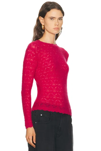 Isabel Marant Étoile Leonette Pointelle Knit Crewneck Sweater In Multi