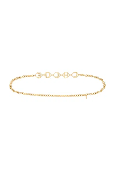 Chloé Script Logo Chain Belt Gold Tone In Gold