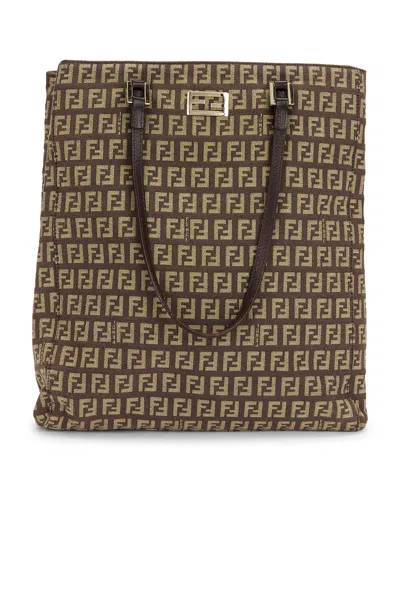 Pre-owned Fendi Zucchino Tote Bag In Sand