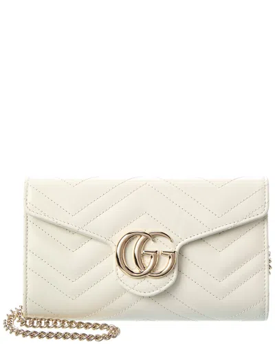 Gucci Gg Marmont Portemonnaie Mit Zickzackmuster In White