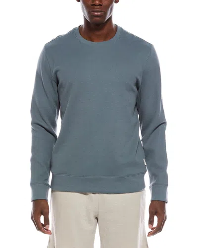 Onia Heavyweight Waffle Crewneck Sweatshirt In Blue