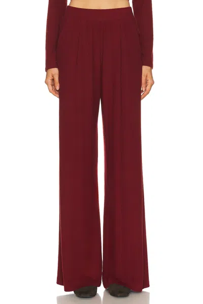 Leset Lauren Pleated Pocket Pant In Red