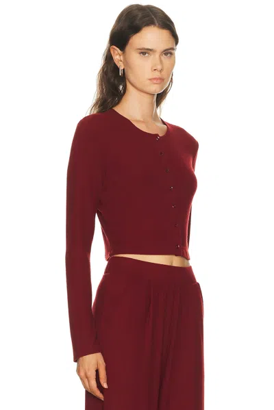 Leset Jersey Lauren Ii Cropped Cardigan In Burgundy