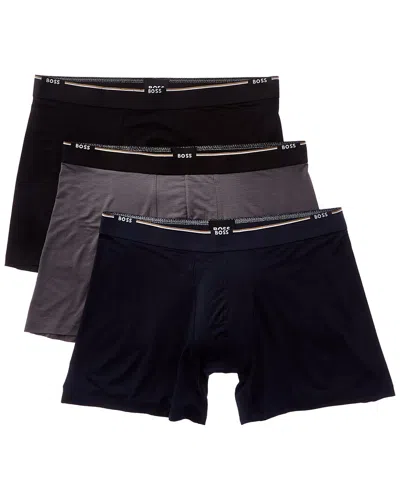 Hugo Boss 3pk Bamboo Boxer Brief In Black