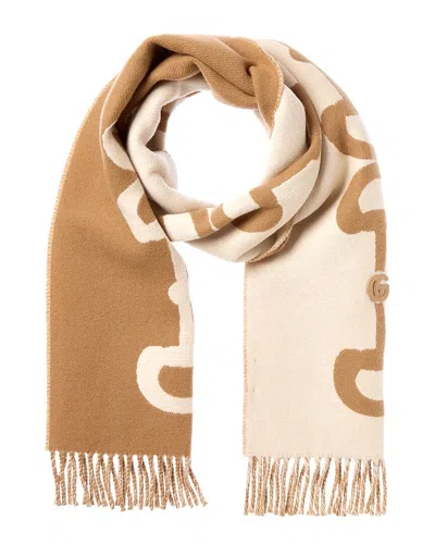 Gucci Wool & Cashmere-blend Scarf In Brown