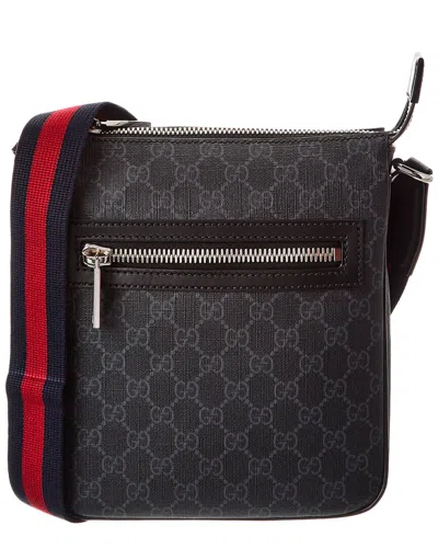 Gucci Web Stripe Gg Canvas Crossbody Bag In Black