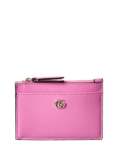Gucci Zip Leather Key Pouch In Pink