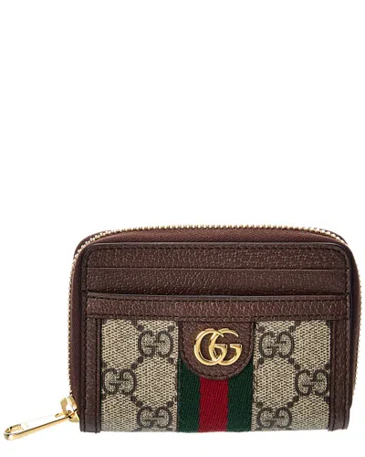 Gucci Ophidia Gg Supreme Canvas & Leather Coin Purse In Blue