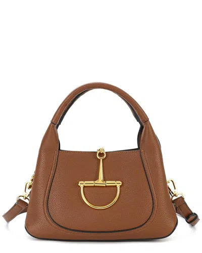 Tiffany & Fred Paris Pebbled Leather Top Handle Shoulder Bag In Brown