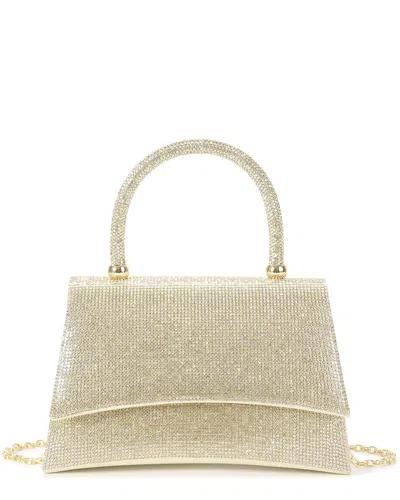Tiffany & Fred Paris Crystal-embellished Leather Evening Satchel In Gold