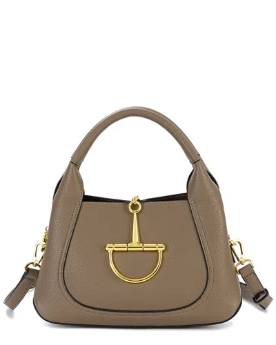 Tiffany & Fred Paris Pebbled Leather Top Handle Shoulder Bag In Brown