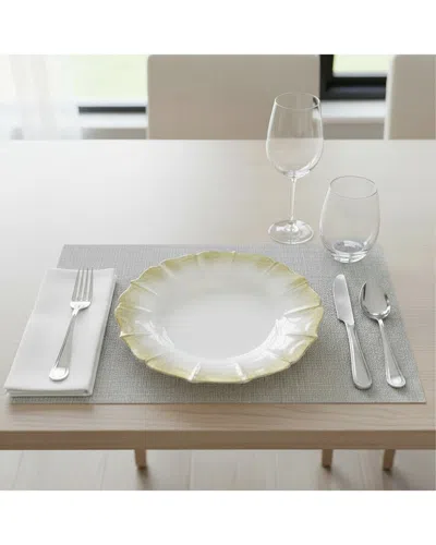 American Atelier Contessa Glitter Rim Charger Plate In White